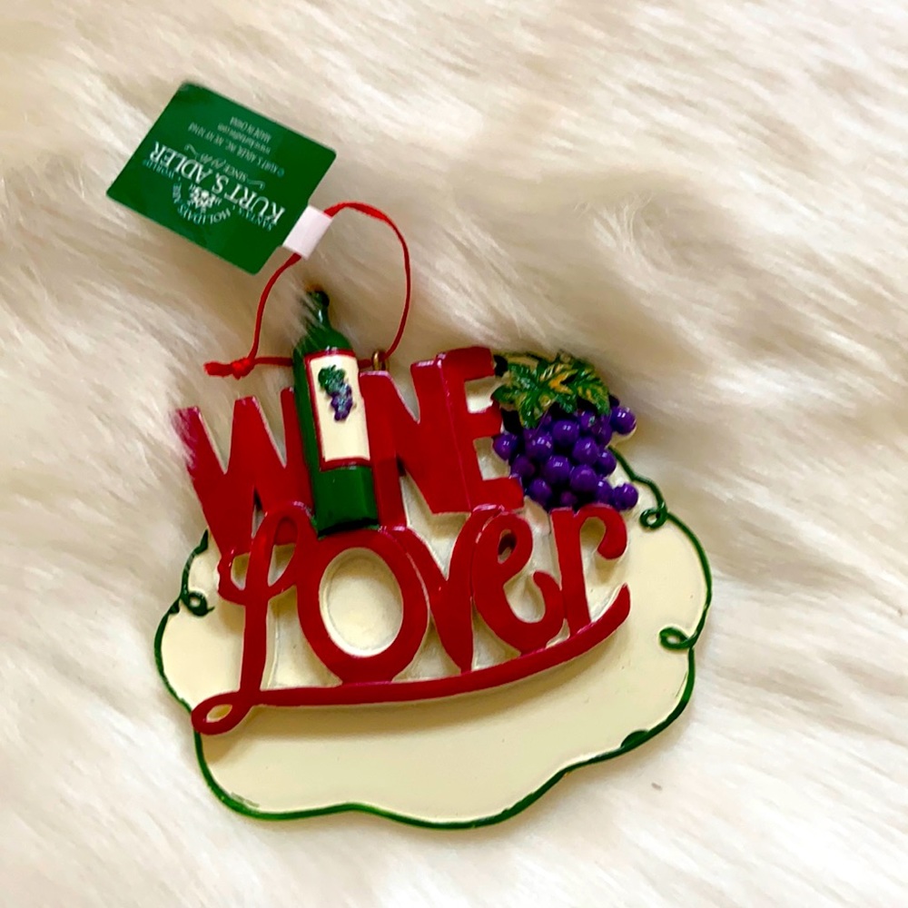 Kurt Adler ‘wine lover’ write-on ornament